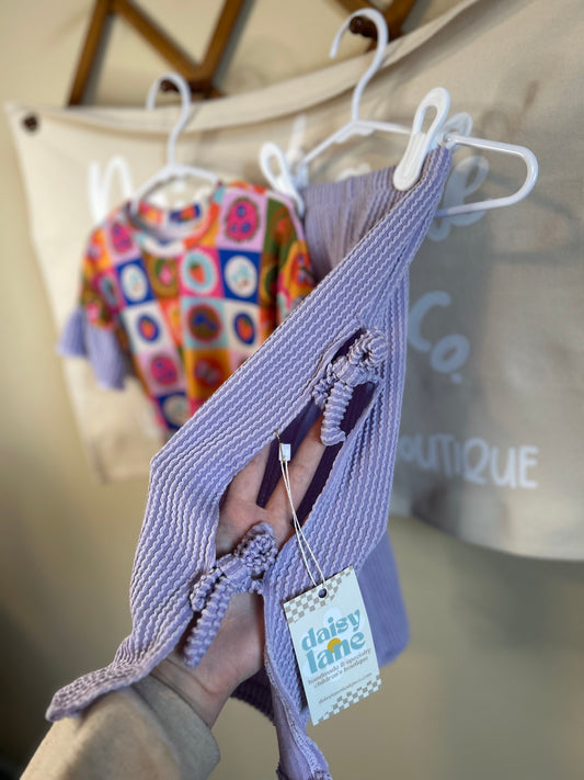 9-12m Ruffle Slate & Daphne Tie Pants